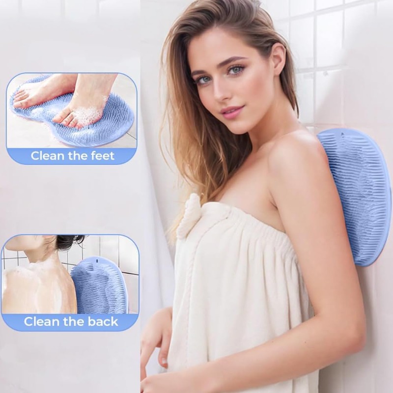 Silicone Anti-slip Bath Mat, Massage Foot Pad, Back Massage Brush, Body Cleaning Products, Single Product