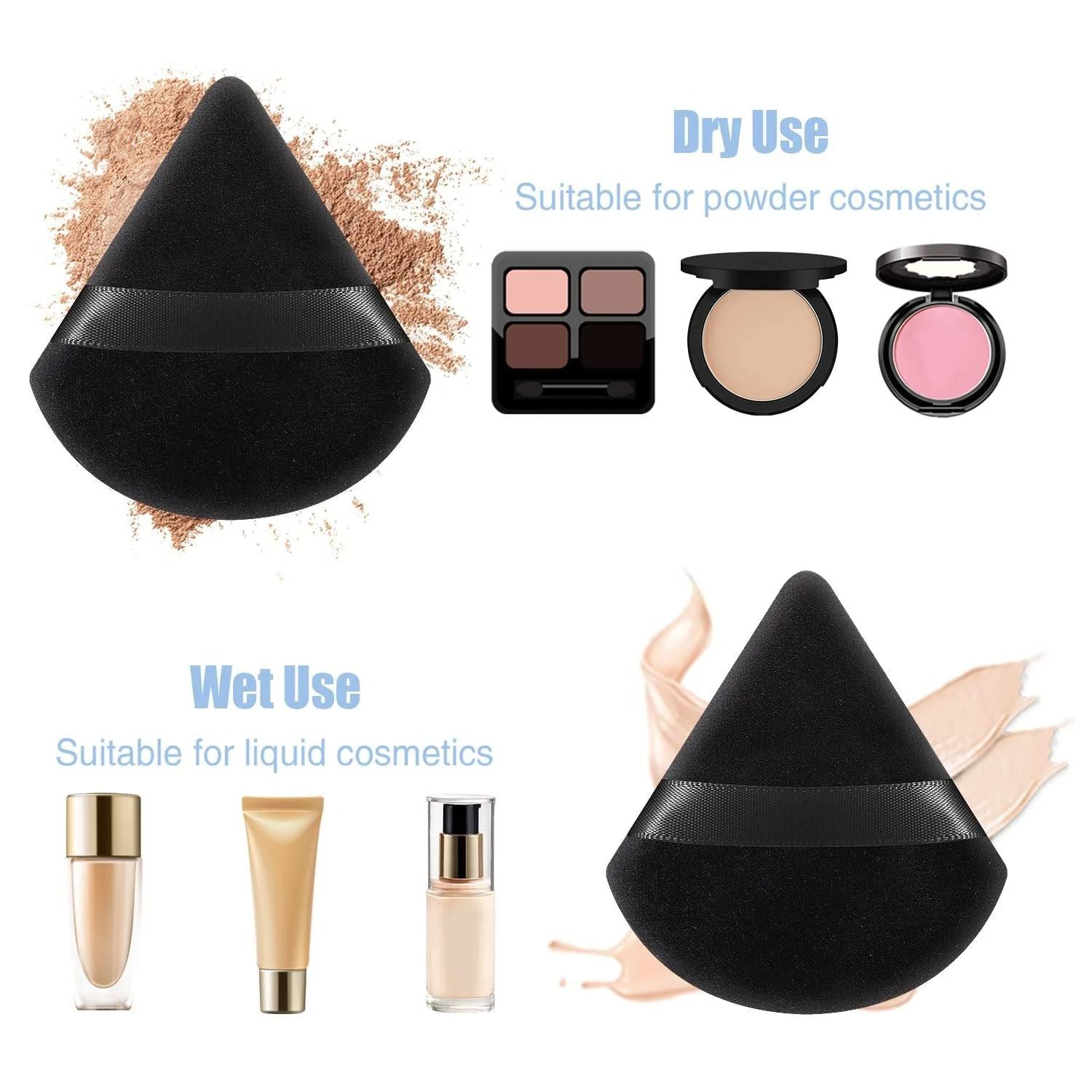 Soft Velvet Makeup Powder Puff Washable Face Sponge