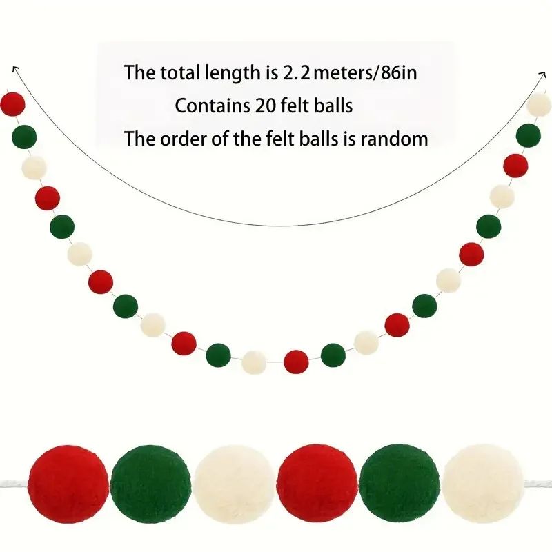 Christmas Hanging Pom Pom Ball Set