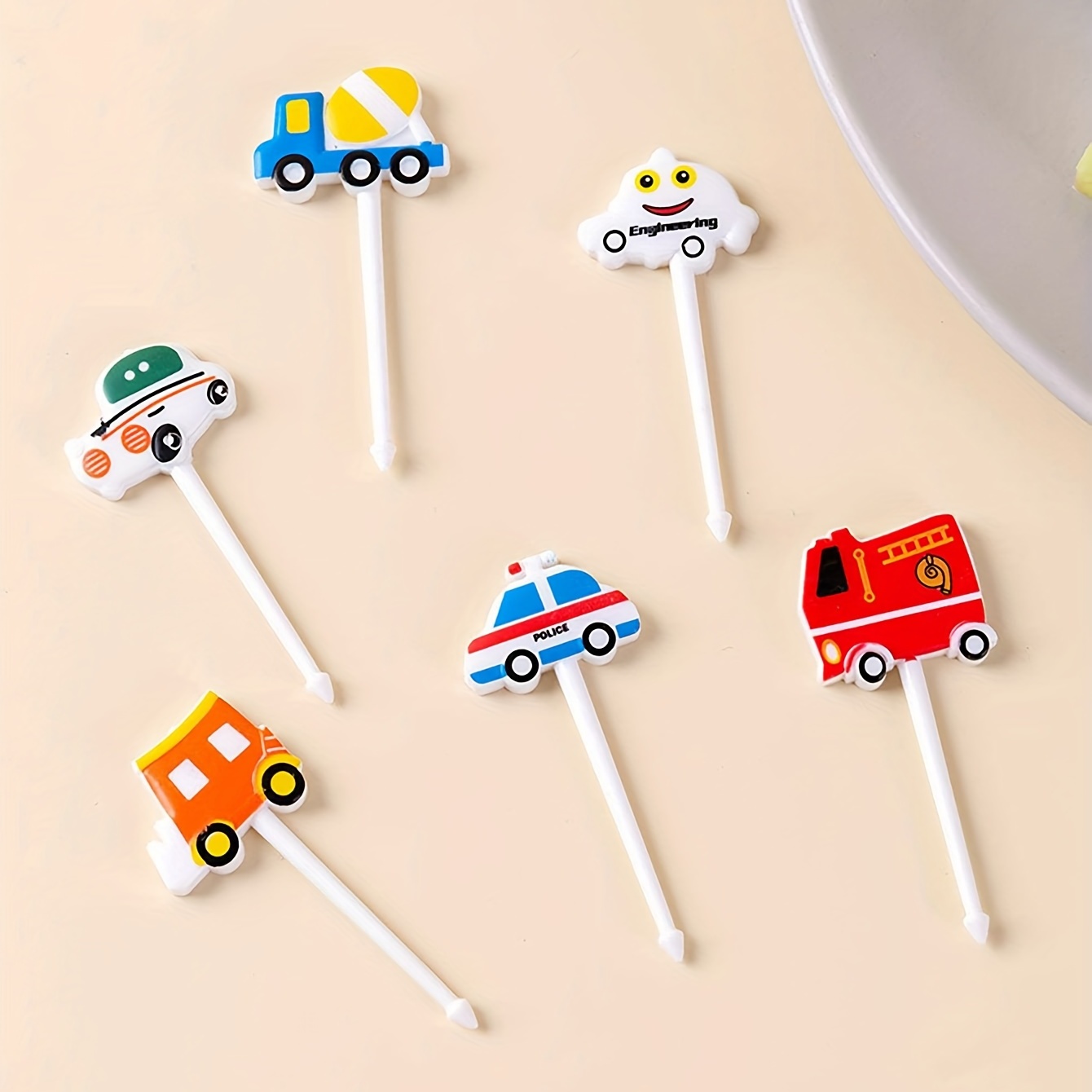Car Castle Cute Cartoon Toddler Food Picks - Fruit Forks for Kids