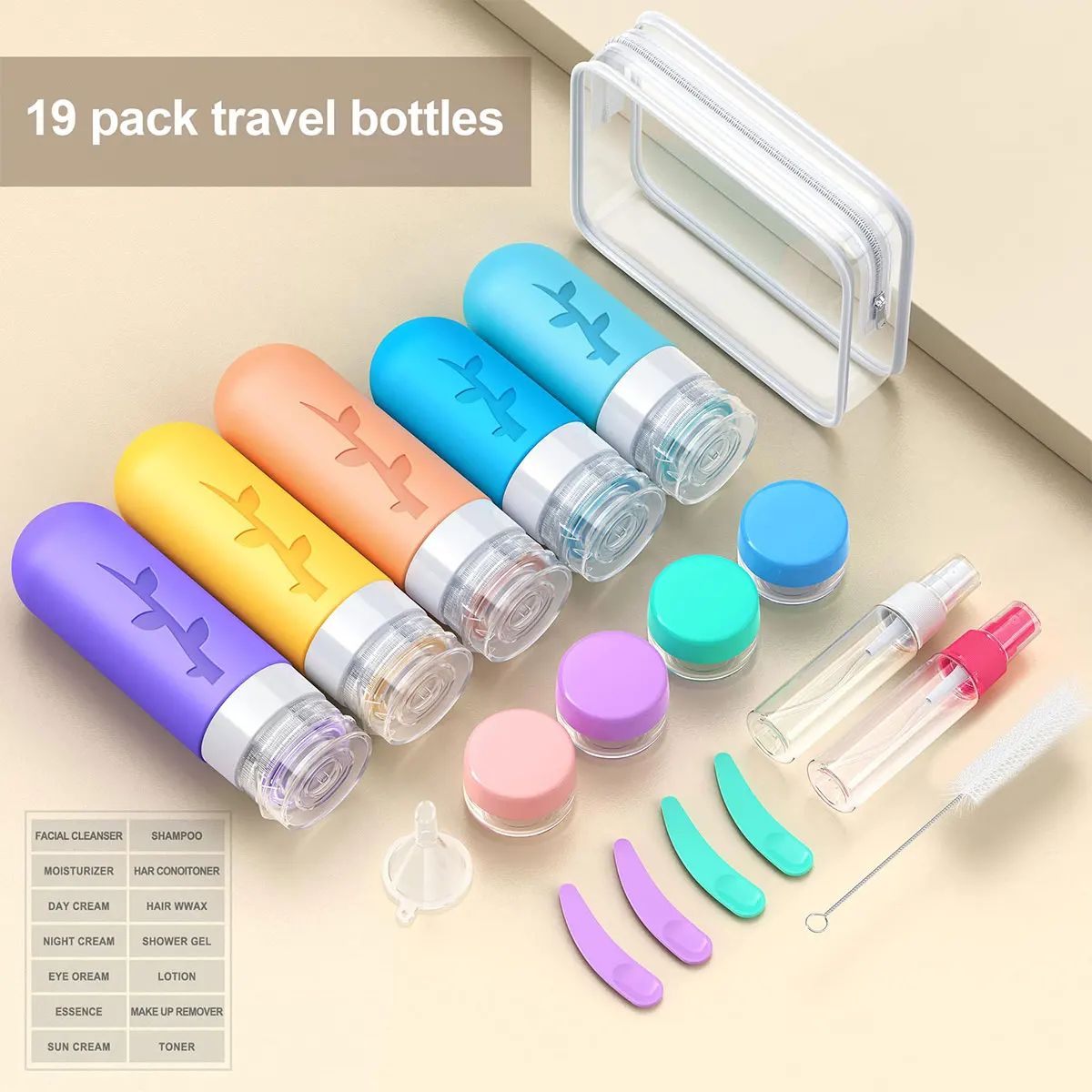 Leak Proof Silicone Travel Bottle Set