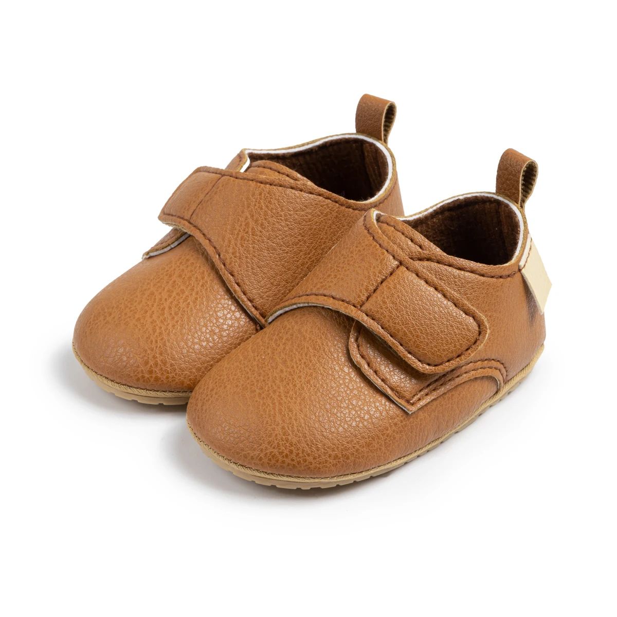 Retro Soft Leather Baby First Walker Shoes with Non-Slip Sole