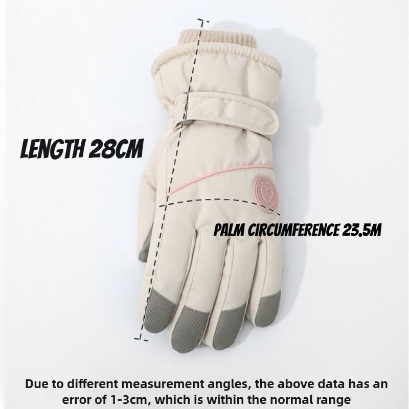 Fashion Winter Skiing Gloves, Thick Warm Cold Resistant Touchscreen, Electric Bike Riding Fleece Lined Gloves