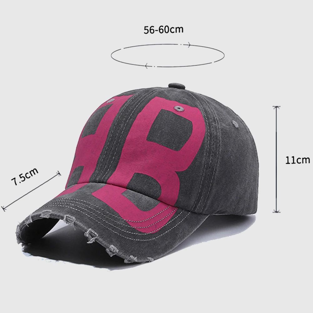 Vintage Letter Streetwear Baseball Cap – Adjustable Cotton Snapback Trucker Hat for Men & Women