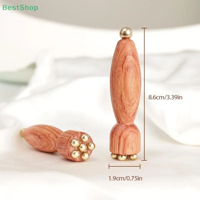 Lotus Seedpod Brass Gua Sha Facial Tool Rosewood Eye Massage Wand