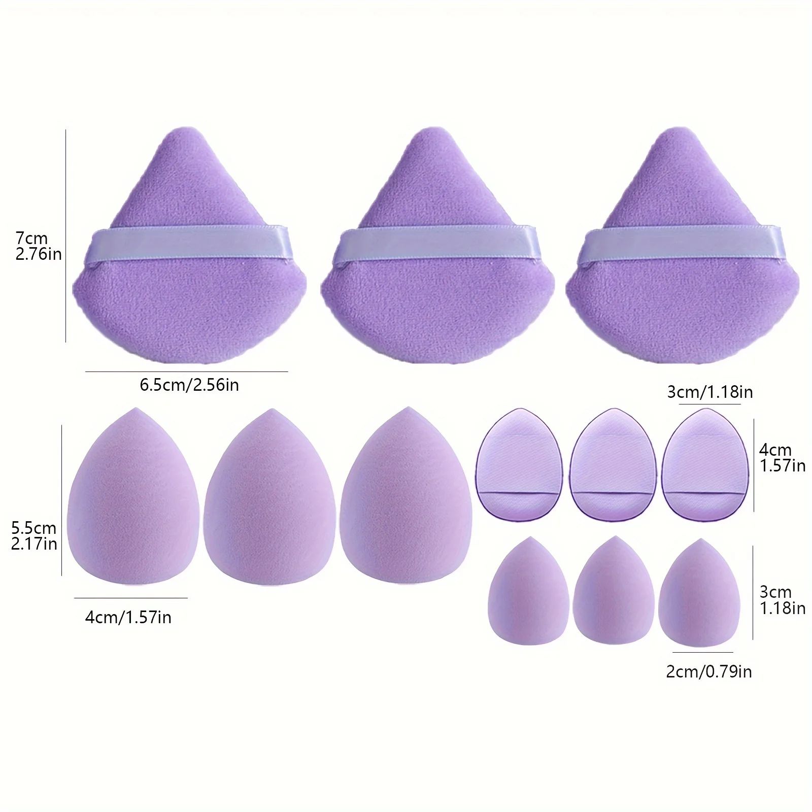 12-Piece makeup sponge set Soft cosmetic puff set for Foundation, Powder, and Blush
