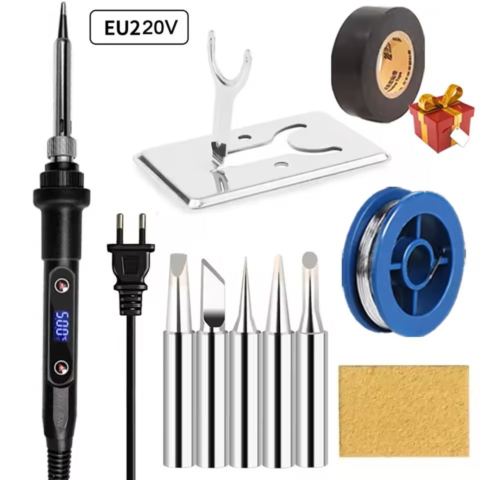 Electric Soldering Iron Kit with LCD Display Adjustable Temperature 16 Piece Set