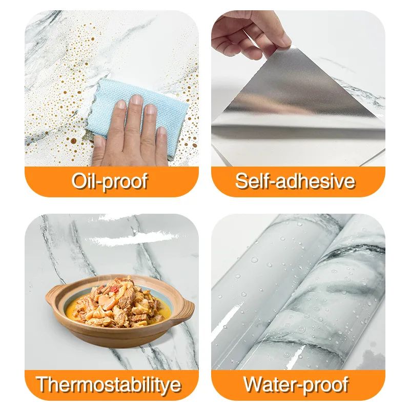 Wood Grain Peel & Stick Cabinet Film - Waterproof, Flame-Retardant Kitchen Renovation Wrap