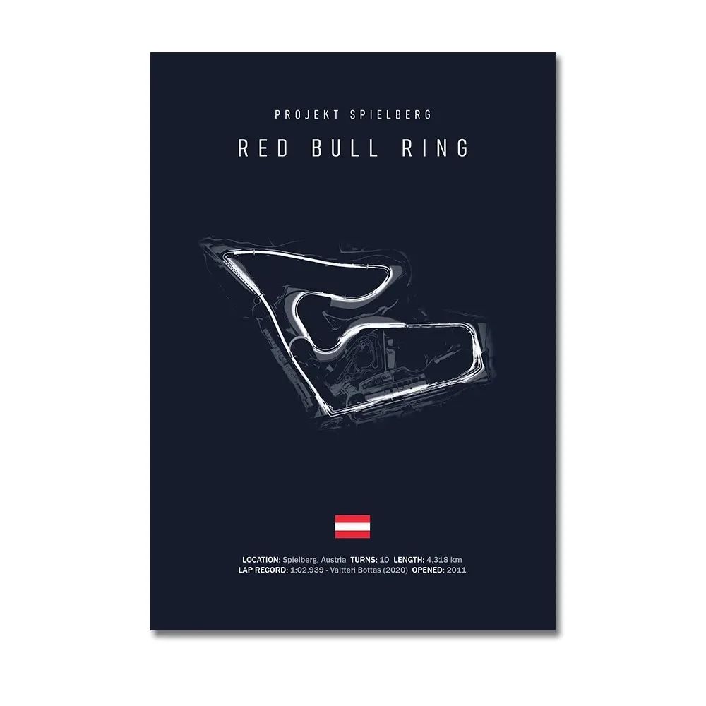 Silverstone Monza Nurburgring F1 wall art Canvas Racing Poster