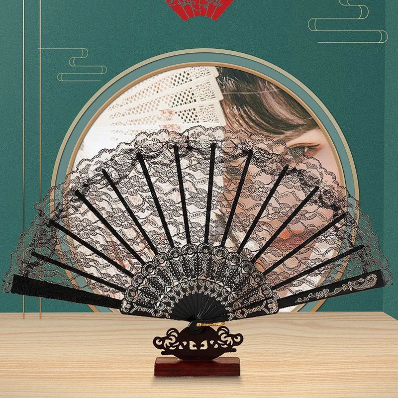 Victorian Lace Floral Folding Hand Fan