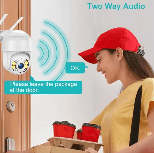 Smart 8MP 4K PTZ Security Camera with Auto Tracking, WiFi Remote Monitoring & Color Night Vision
