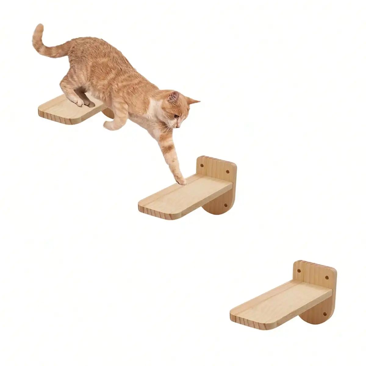 Wall Mounted Cat Climbing Ladder with Hammock
