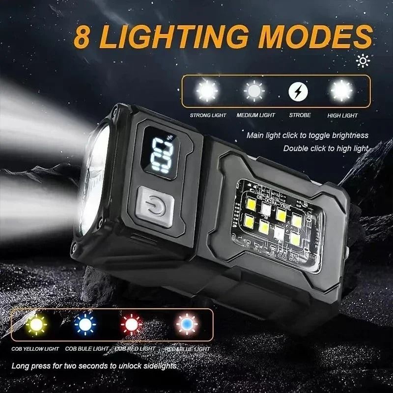 Multifunctional Mini Rechargeable LED Flashlight with Tail Magnet