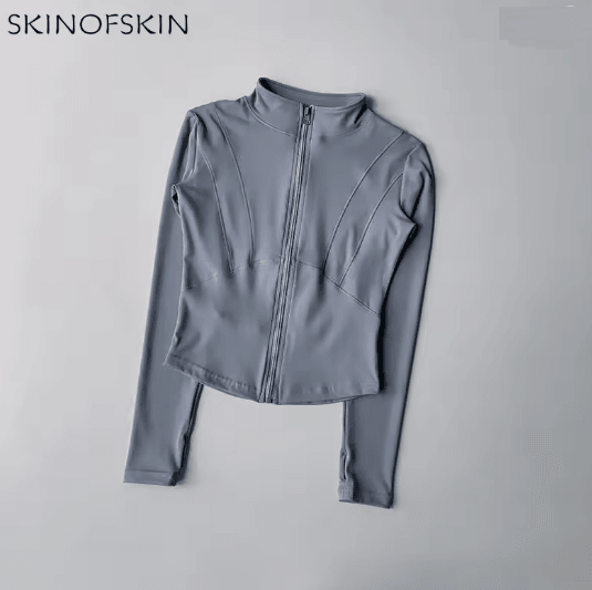 Womens Quick Dry Yoga Jacket Slim Fit Zip Up Fitness Top