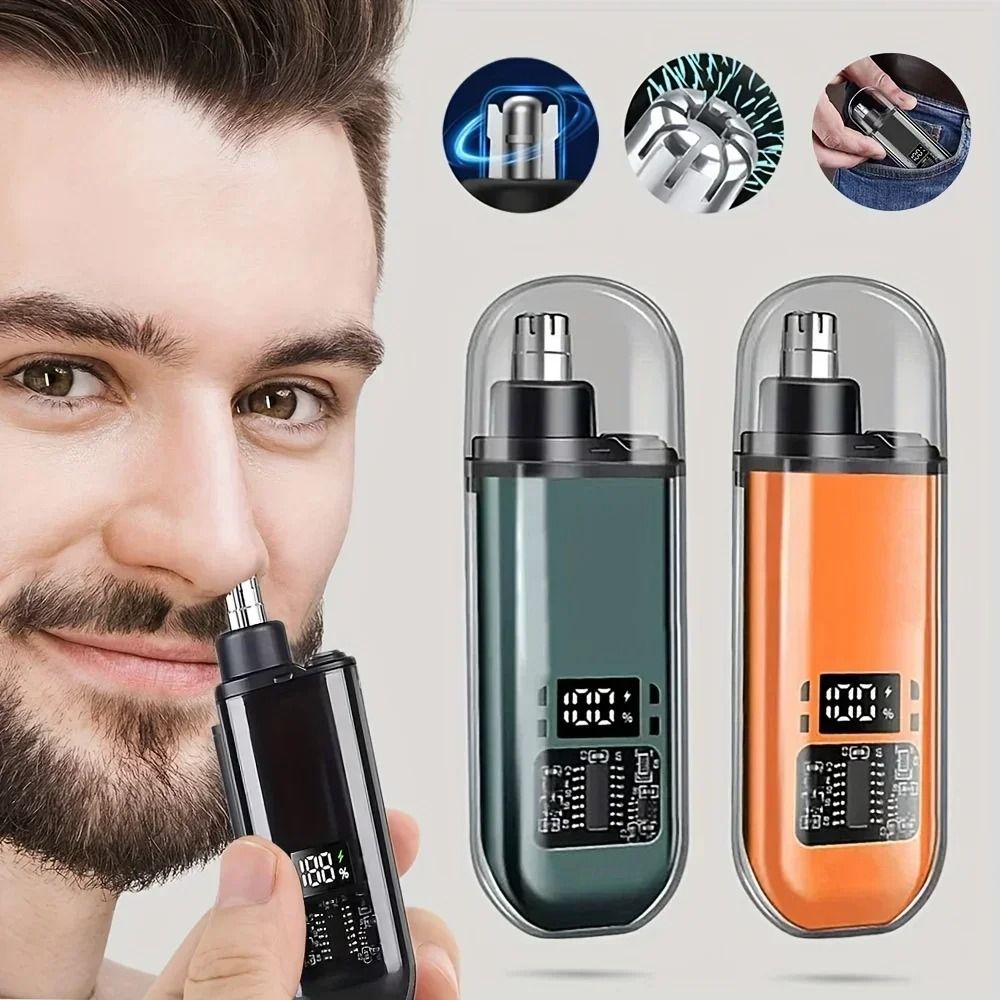 Rechargeable Nose and Ear Hair Trimmer USB C Portable Grooming Kit for Men