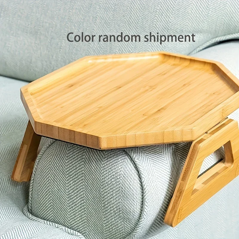 Foldable Wooden Sofa Tray Armrest Table Round Rhombus Rectangle Snack Groceries Tray
