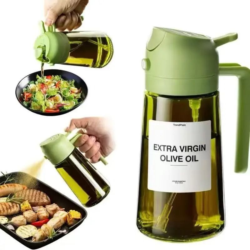 Dark Glass Olive Oil Sprayer and Dispenser Bottle