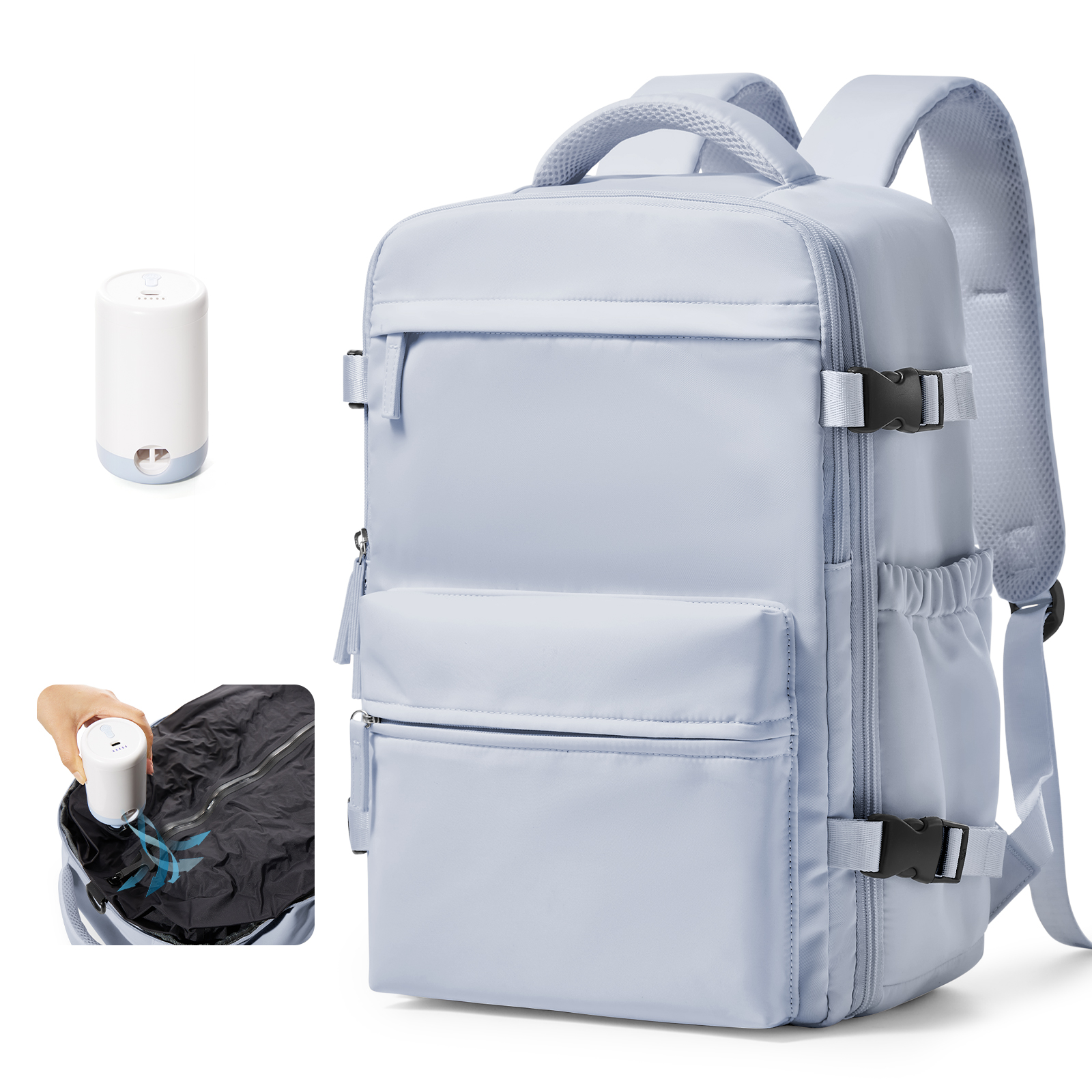 Vacuum Compression Travel Backpack Laptop Carry On Expandable Cabin Bag