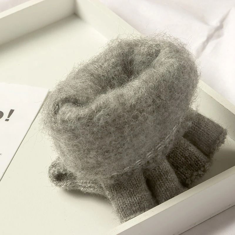 Knitted Fingerless Winter Gloves Warm Touch Screen Half Finger Gloves