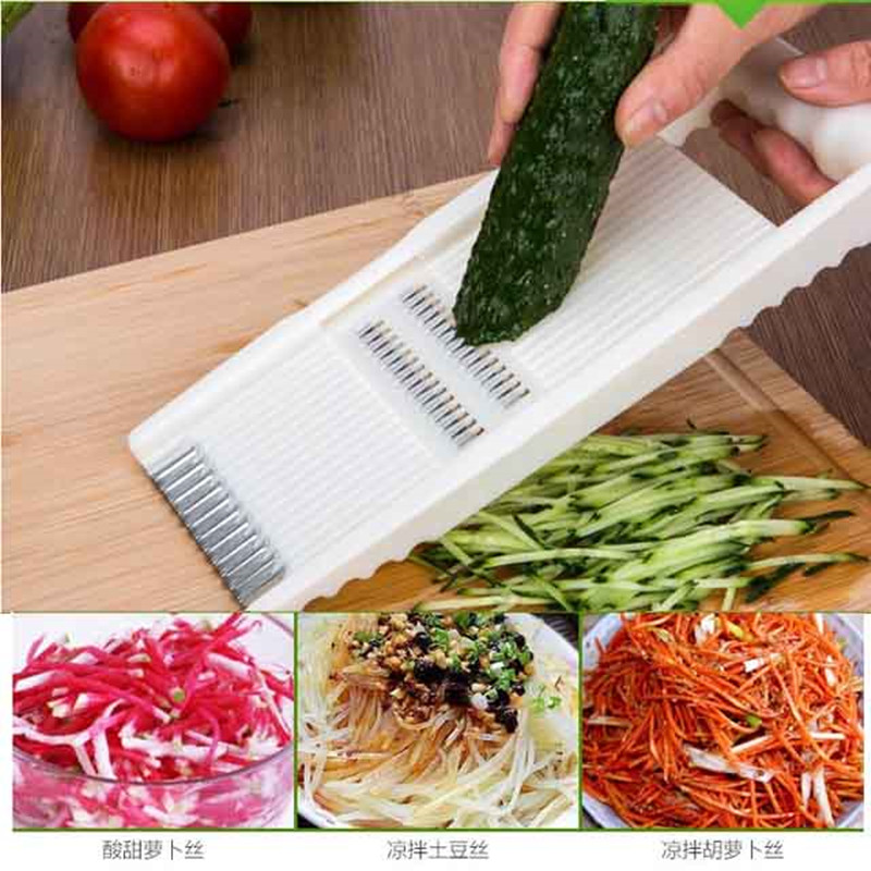 Multifunctional Vegetable Slicer and Grater Multi-purpose Kitchen Tool for Peeling, Shredding, and Slicing Fruits.