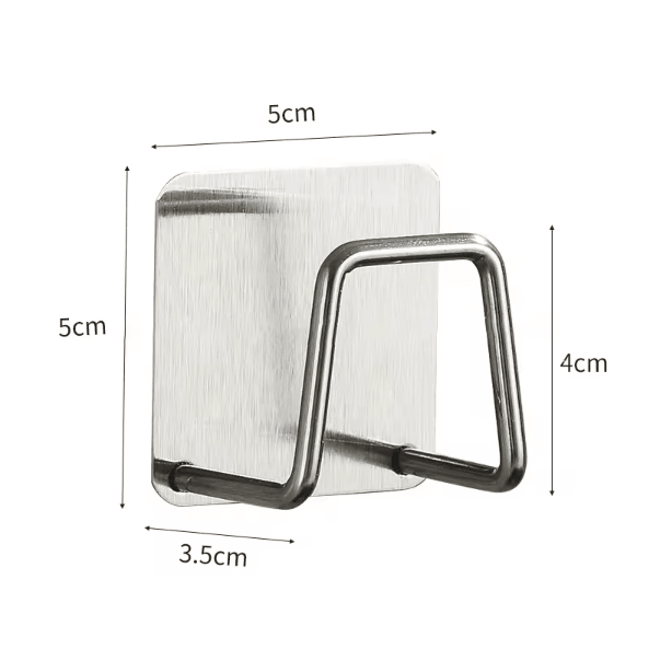 Stainless Steel Adhesive Wall Hooks No Drill Bathroom Towel Hooks Heavy Duty Waterproof Hanging Hooks