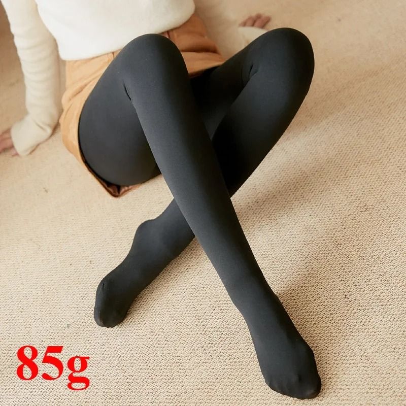 Thicken Thermal Tights Women Winter Fleece Lined High Waist Slim Pantyhose