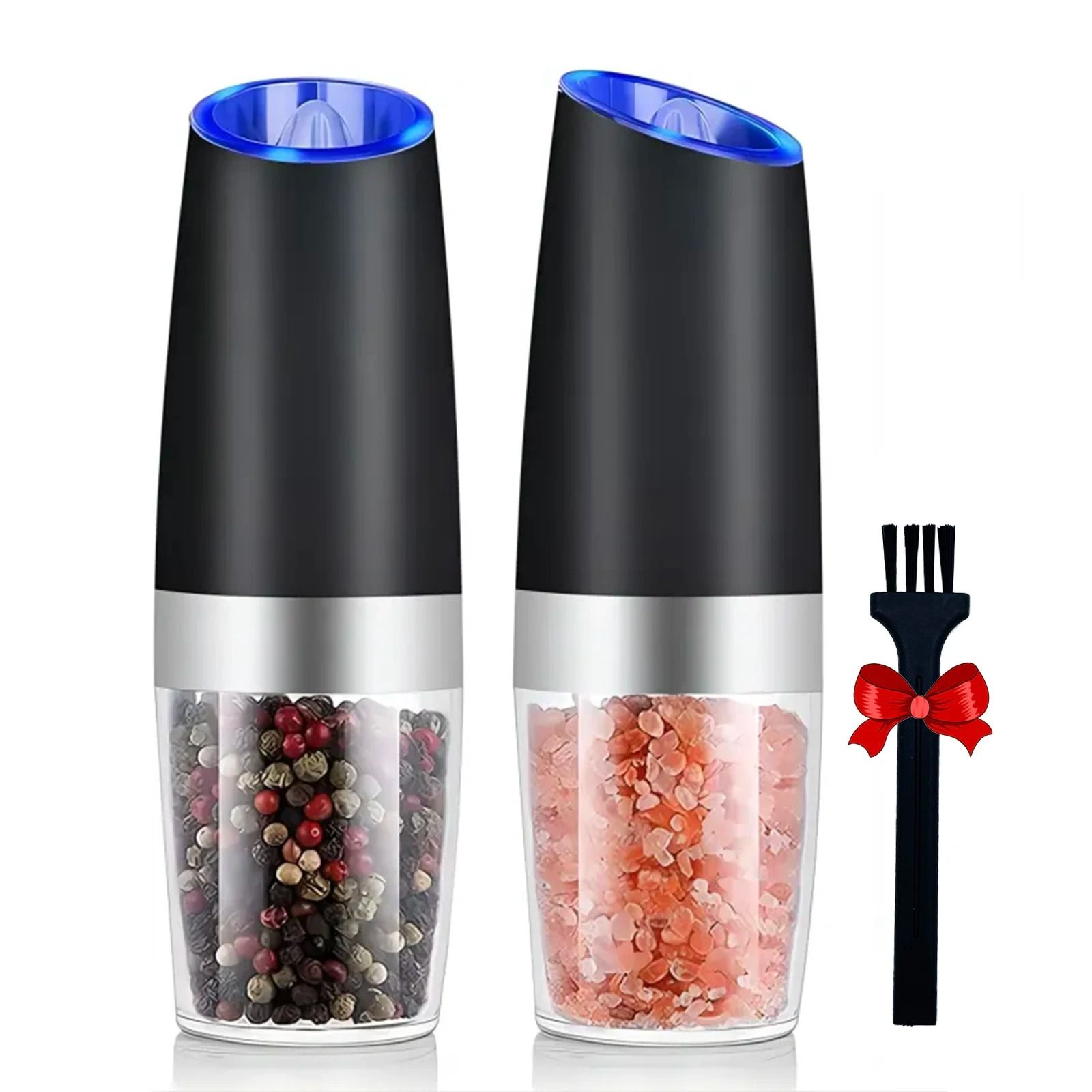 Gravity Electric Salt and Pepper Mill with Automatic Tilt Grind and Adjustable Coarseness