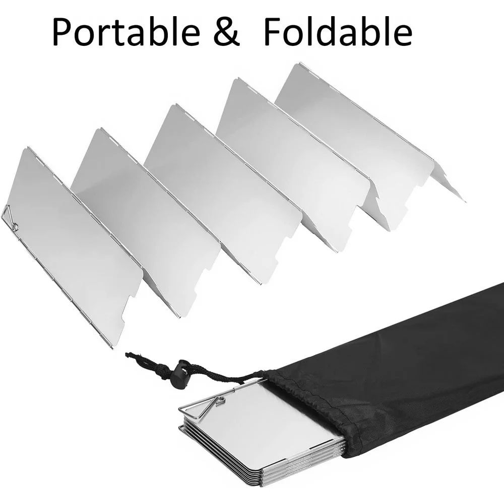 Windproof Folding Camping Stove Windscreen Aluminum Alloy Gas Stove Wind Shield with Multi-Plate Options