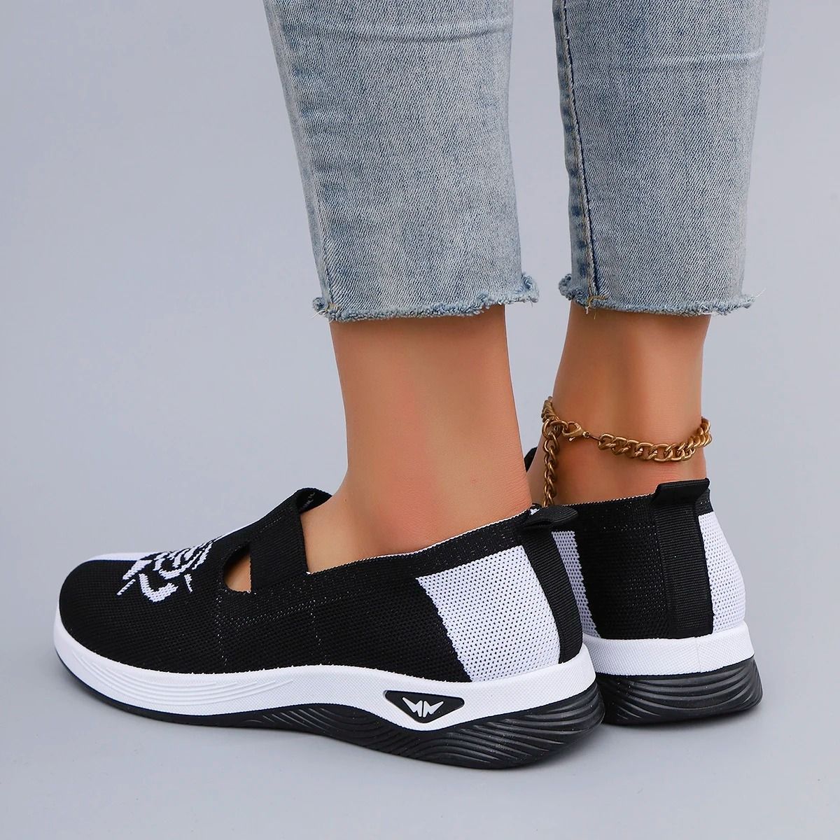 Womens Summer Breathable Mesh Flat Shoes Casual Sneakers