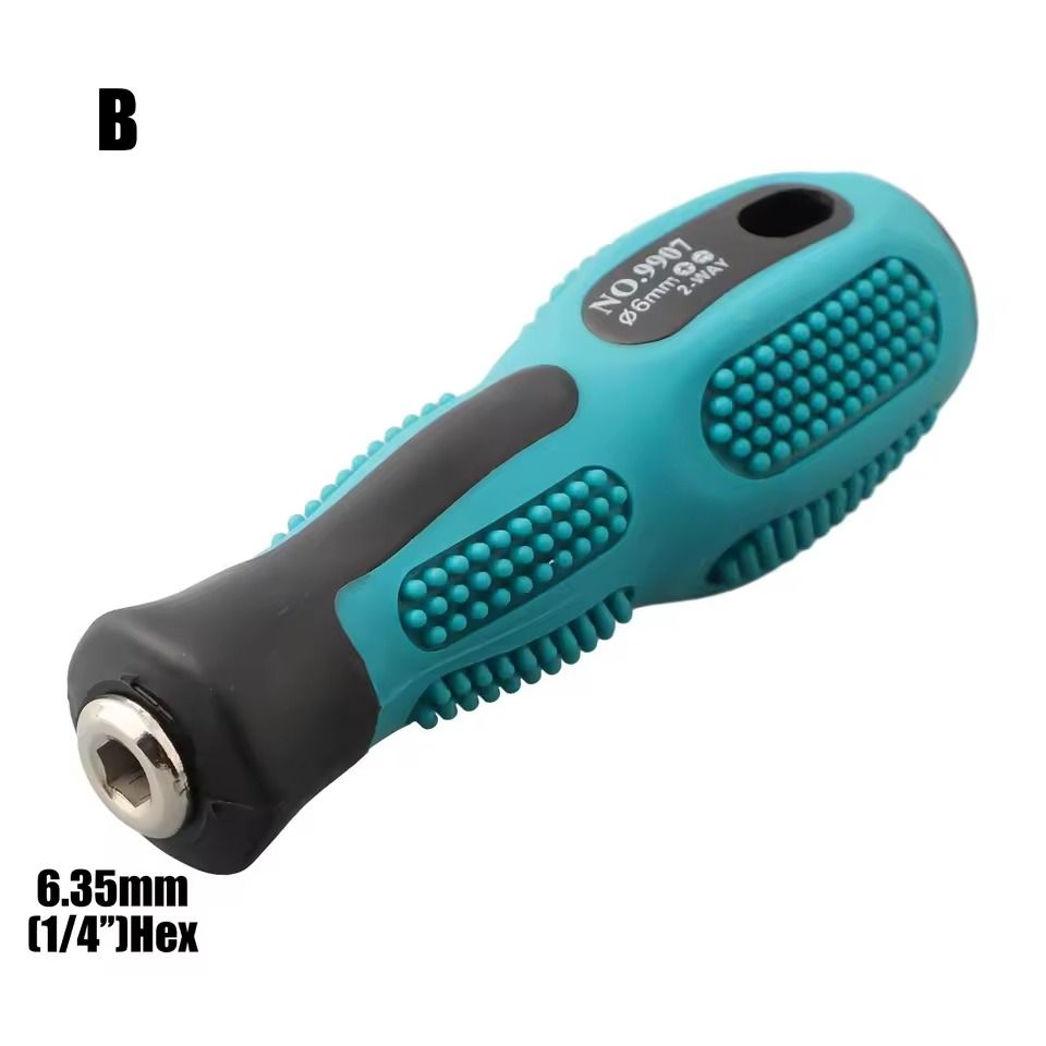 Adapter Screwdriver Handle Bit Holder 6.35mm to 4mm Hex 5mm Round Adapter