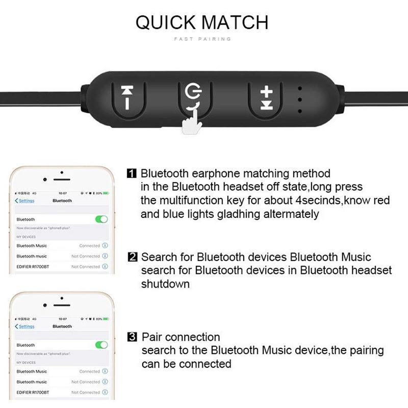 Magnetic Bluetooth Neckband Headphones with Mic for Sports and Everyday Calls
