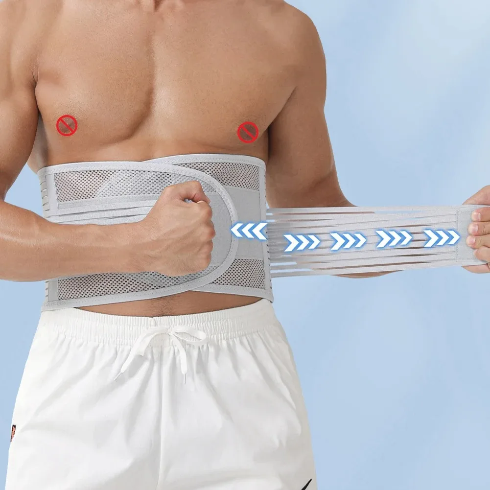 Ergonomic Back Support Belt, Spine Support Corset, Adjustable Breathable Waist Brace, Lumbar Support Belt