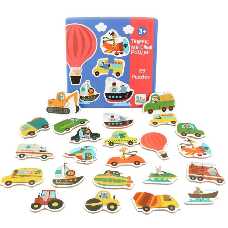 Kids Wooden Jigsaw Puzzle Matching Game Early Learning Educational Toy