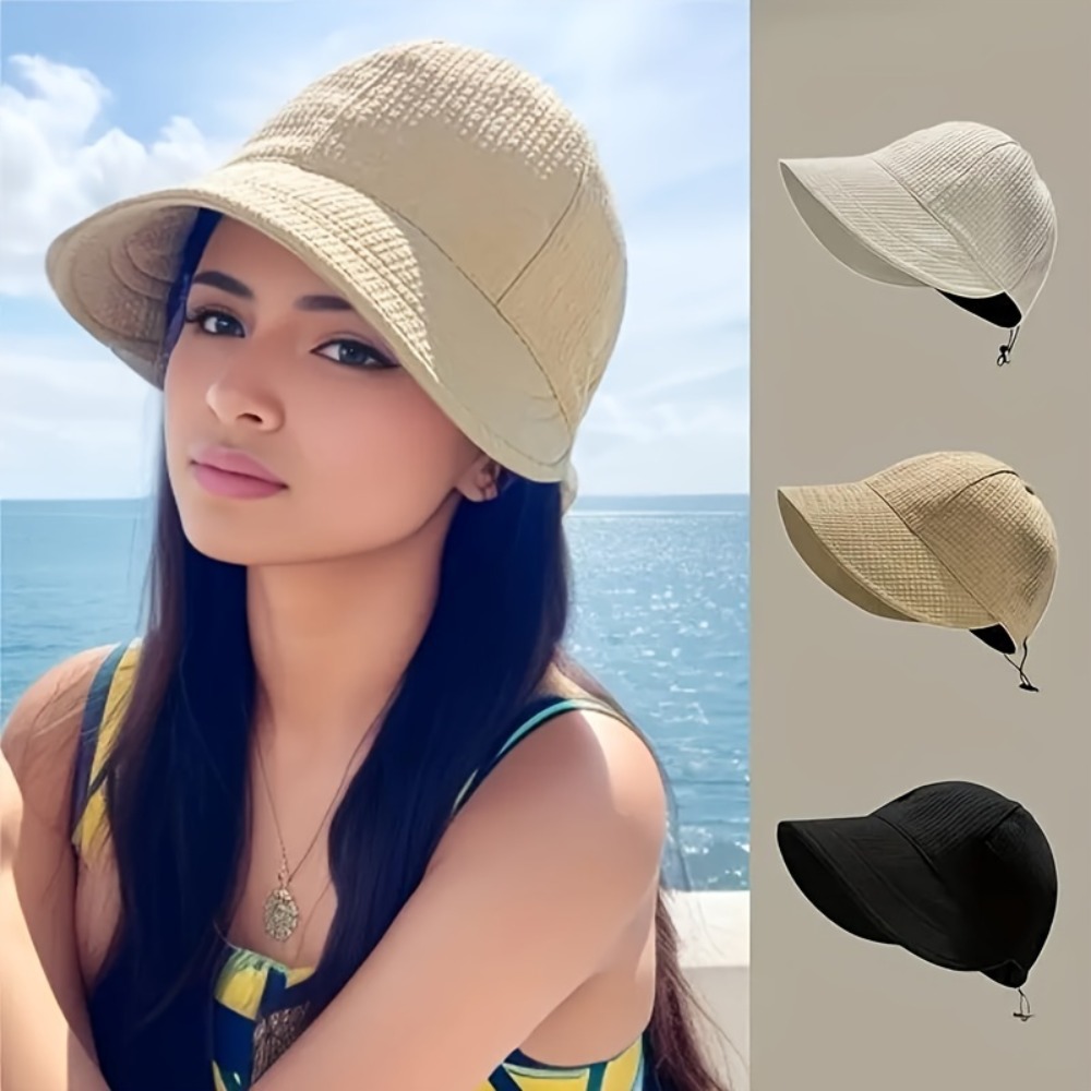 Fashionable Women's Drawstring Baseball Cap, Sun Protection for Travel