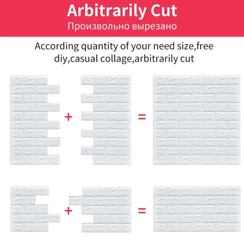 3D Brick Wall Sticker Self Adhesive Foam Panels Peel and Stick Wallpaper Set