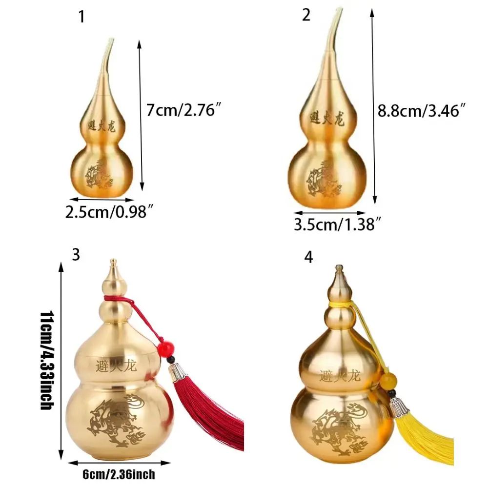 Brass Feng Shui Wu Lou Gourd Statue