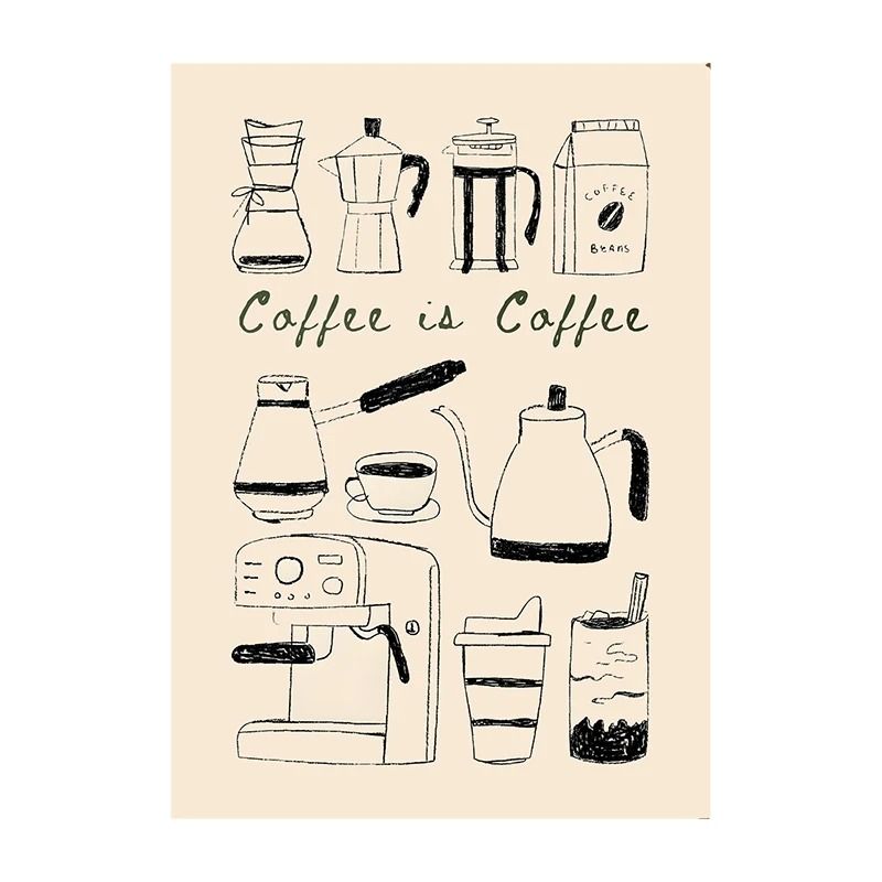 Surreal Coffee Diver Canvas Poster | Trendy Kitchen Gallery Wall Art
