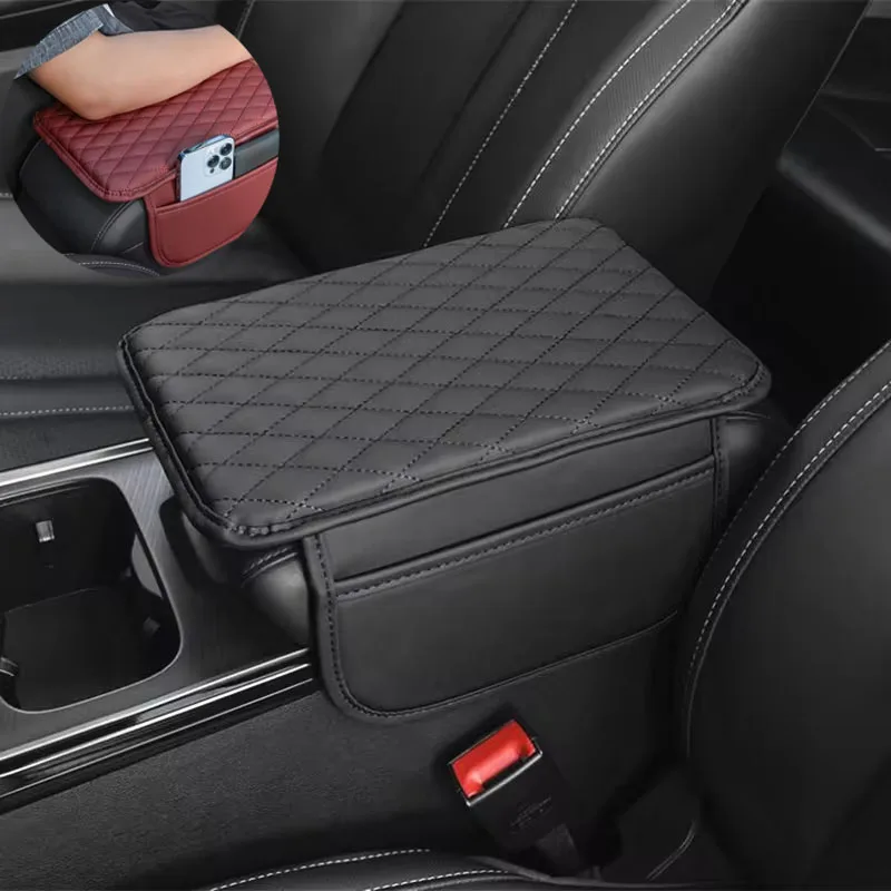 Increase the height of car armrest box with padding, universal storage bags