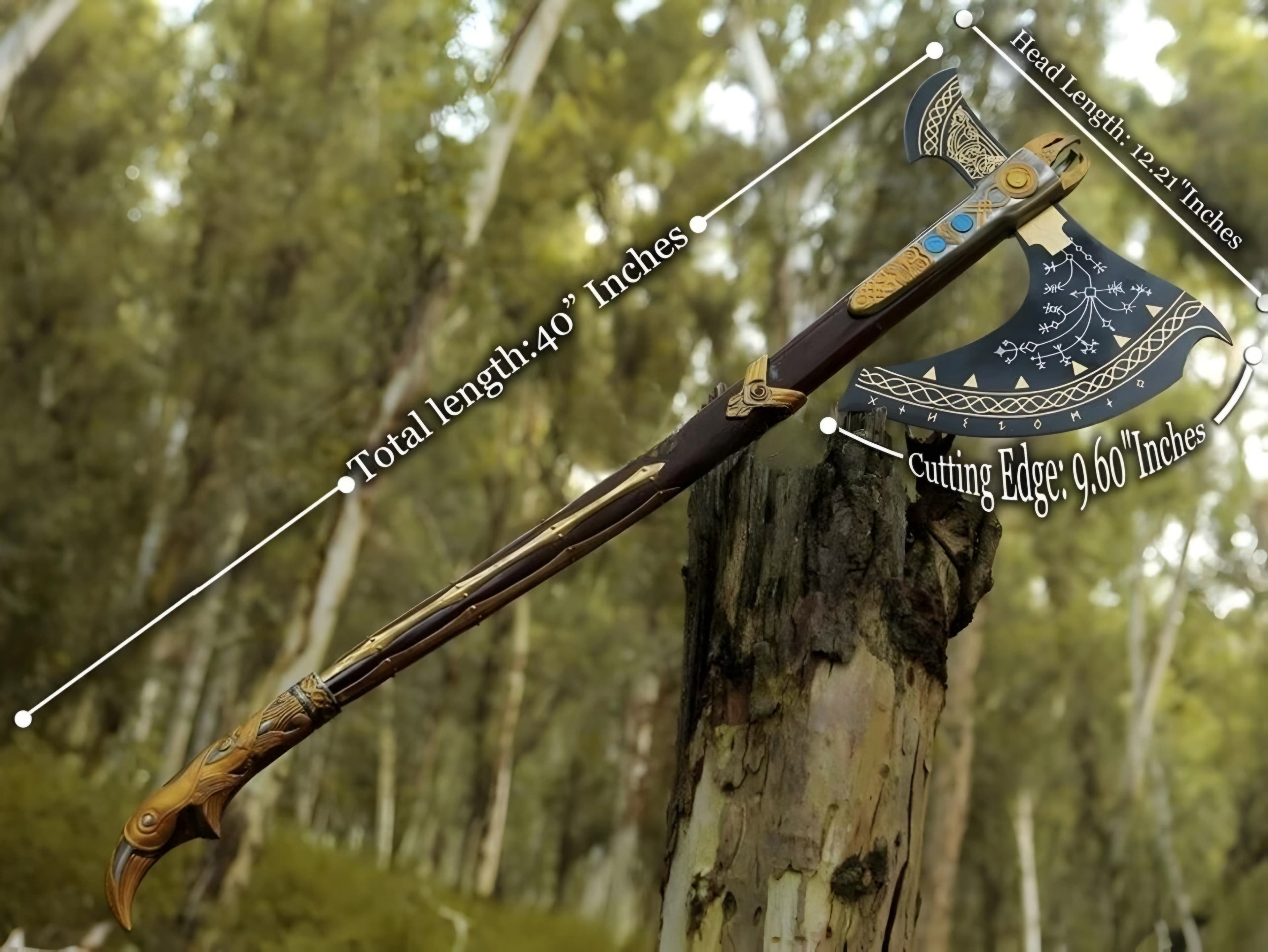 God of War – Leviathan Axe Replica | Kratos Iconic Norse Weapon | New Edition Level 7 Collectible with Leather Sheath