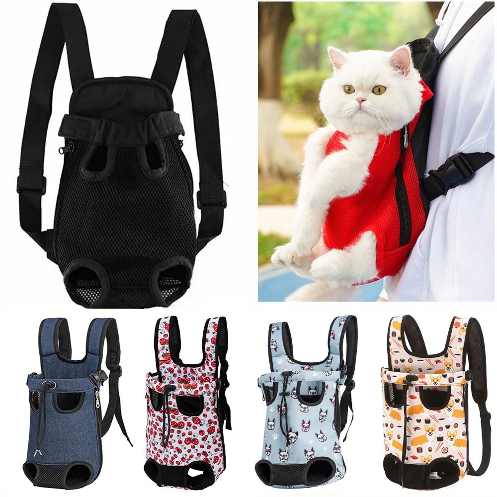 Adjustable Cat Carrier Backpack Double Shoulder Pet Travel Bag for Cats and Small Dogs