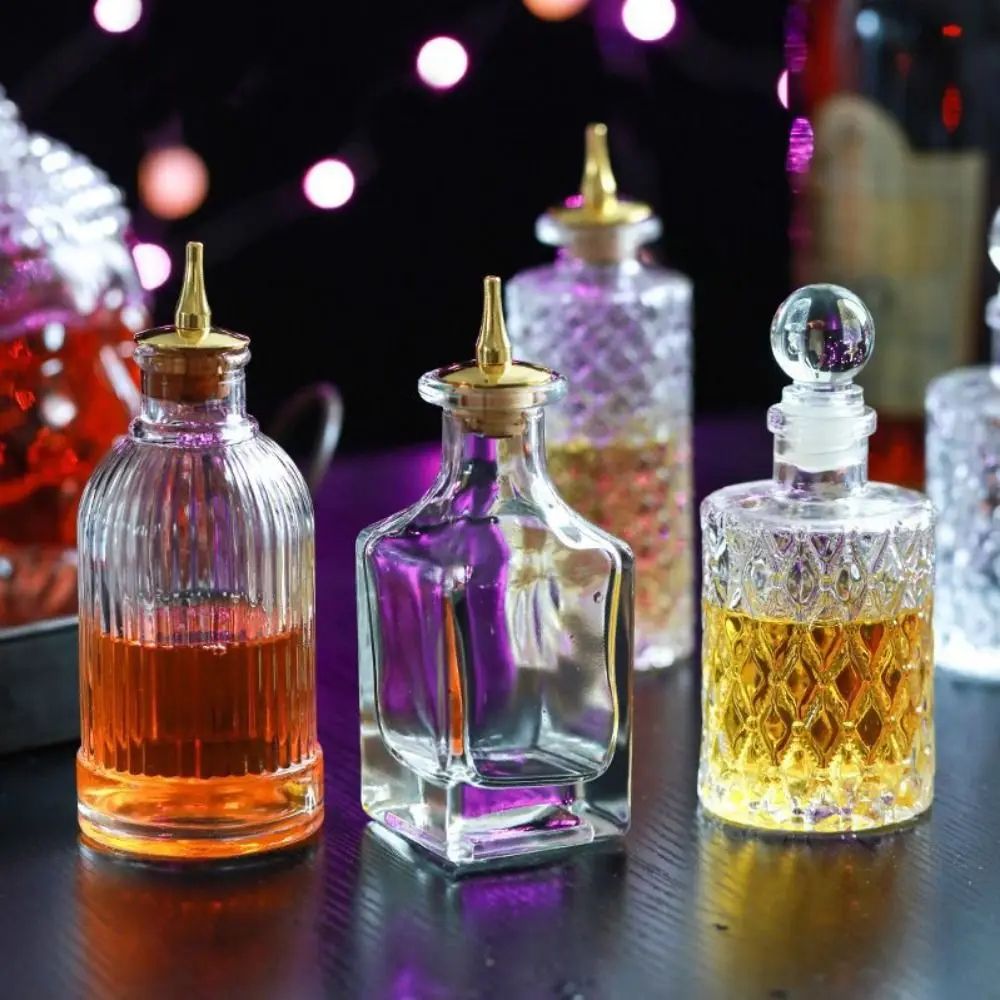 Vintage Japanese Glass Bitters Bottle Dispenser for Cocktails & Home Bar