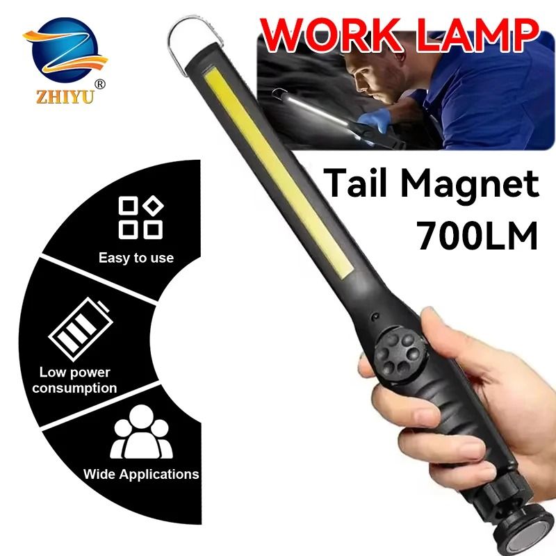 Rechargeable COB LED Magnetic Work Light for Car Repair and Home Use