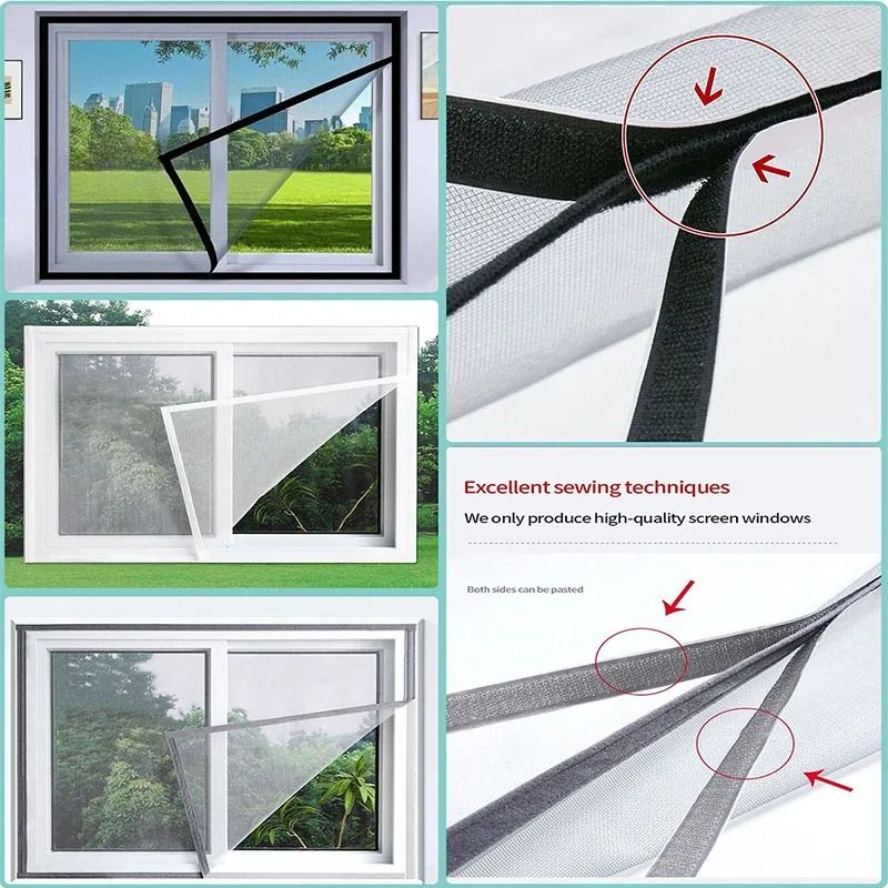 Summer DIY Window Screen Mesh – Simple Self-Adhesive Mosquito Net with 2cm Tape for Home & Office Protection