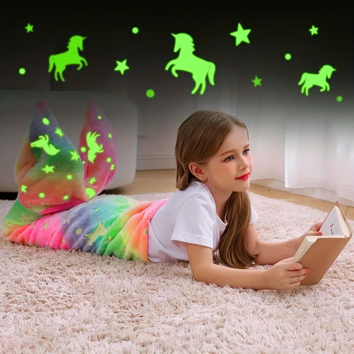 Glow-in-the-Dark Mermaid Tail Blanket