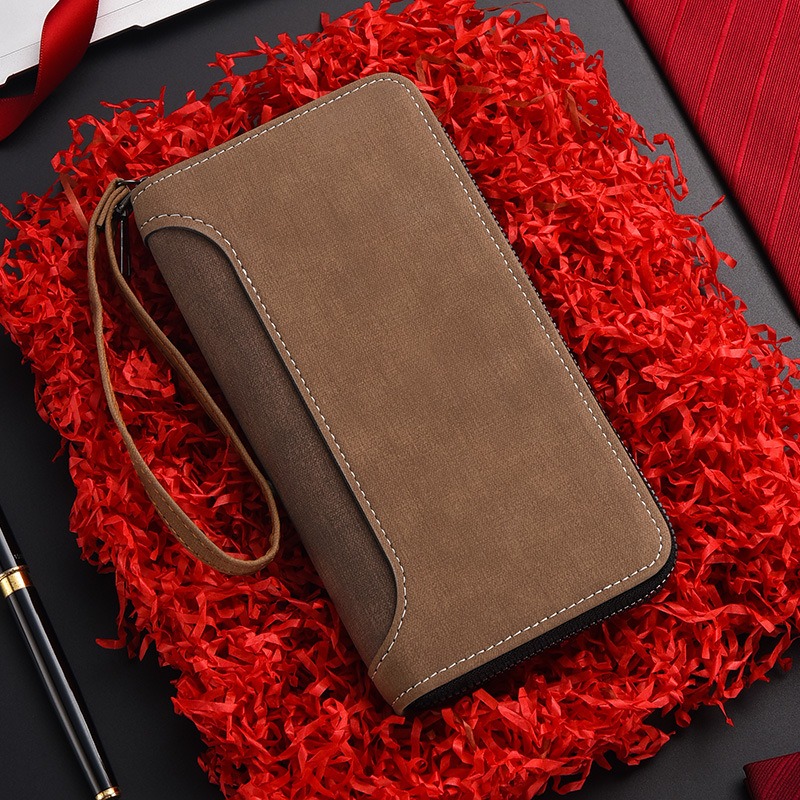 Mens Multi Functional Long Wallet Large Capacity Zipper Coin Purse & Mobile Phone Bag