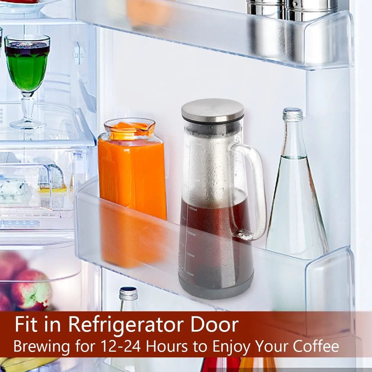 Leeseph Airtight Cold Brew Coffee Maker and Tea Infuser 1.0L Glass Carafe