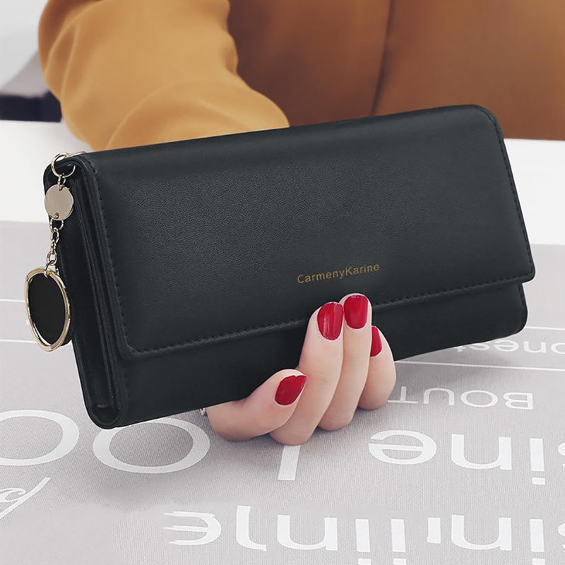 Fashion Womens Leather Long Wallet Multi functional Fold Purse Fresh Female Clutch Card Holder