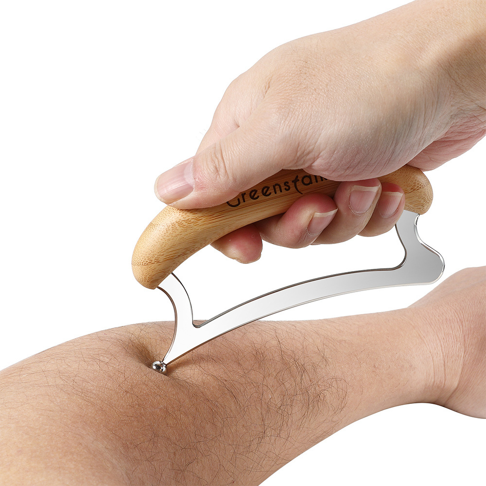 Bamboo Handle Gua Sha Massage Tool for Deep Muscle Recovery & Fascia Release