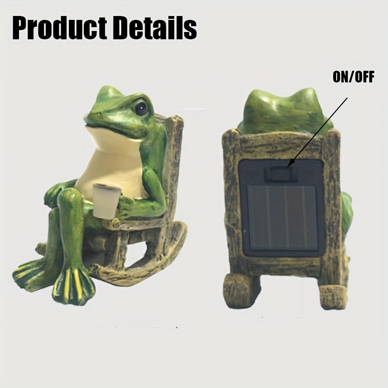 Perfect for Indoor and Outdoor Decoration, Solar Powered Mini Frog Garden Statue, Ideal Gift for Halloween and Christmas
