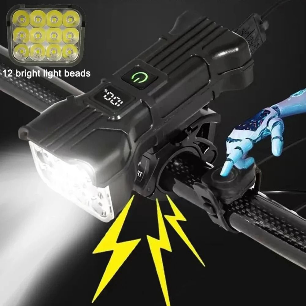 Rechargeable Bicycle Headlight with Horn for Night Riding Safety